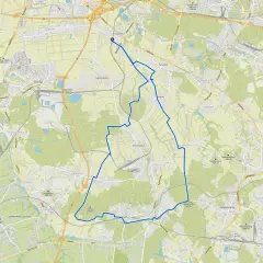 Mapa z zaznaczoną trasą rowerową wokół Rudy Śląskiej.