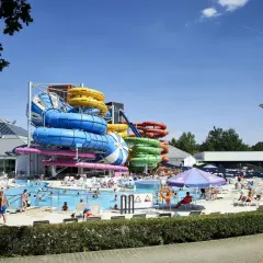 Aquapark Fala przy Alei Unii Lubelskiej w Łodzi tętni życiem. Kolorowe zjeżdżalnie i baseny pełne są ludzi cieszących się słońcem.